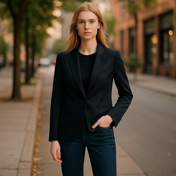 Panther Women's Black Blazer Jacket Sz S - Picture 1 of 7